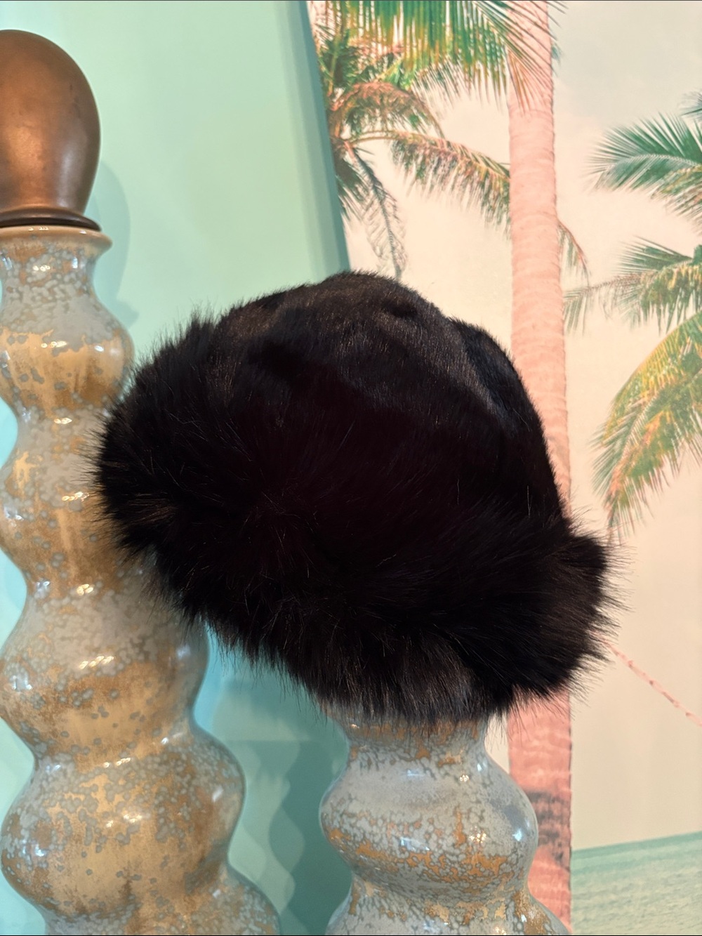 NWT luxurious Black Faux Fur Women's Hat gorgeous